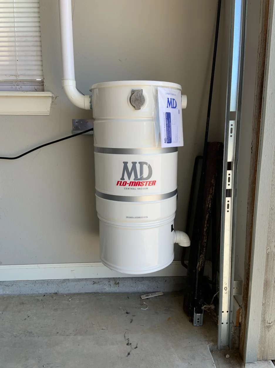 Installed MD Flo-Master central vacuum unit