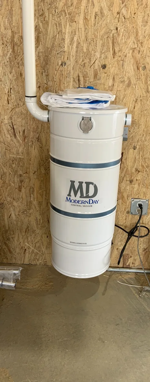Actual Modern Day central vacuum installation